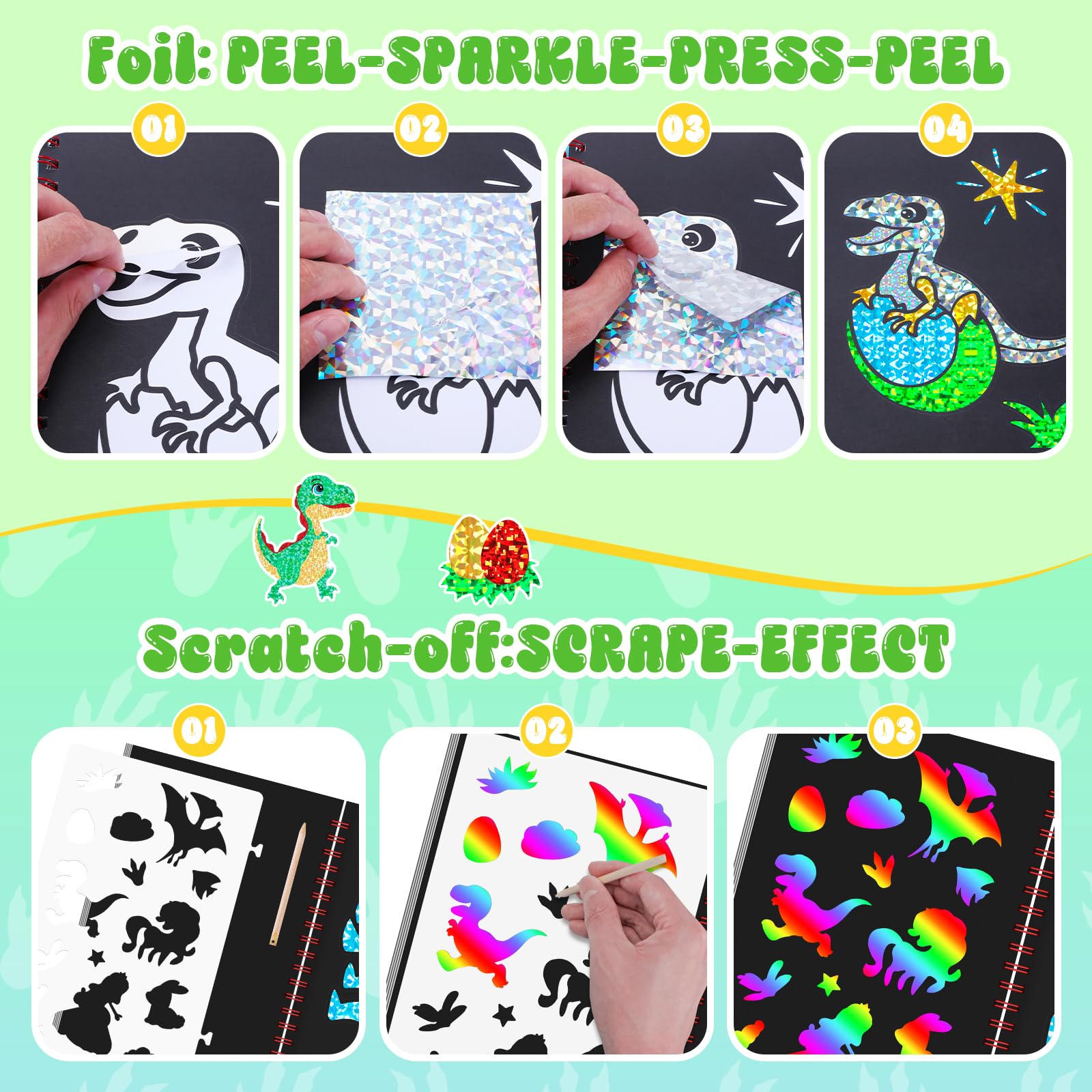 Dinosaur Scratch Art Book for  - Art Craft Book ulasan dan harga