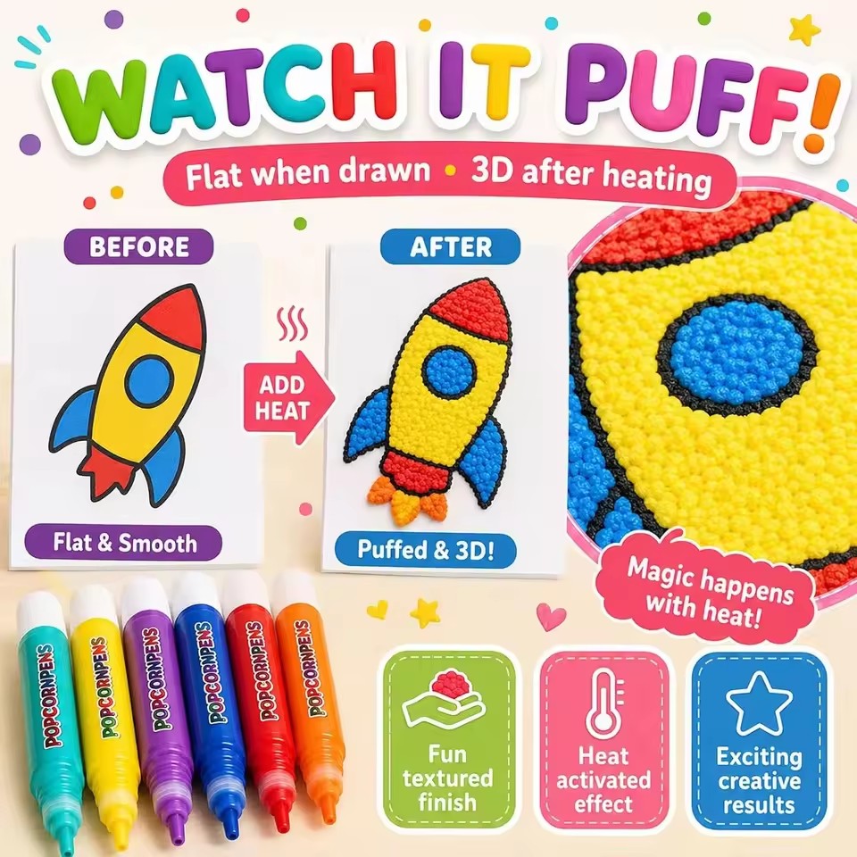 Puffy Popcorn Pen Set, Smooth  - Art Craft Book ulasan dan harga