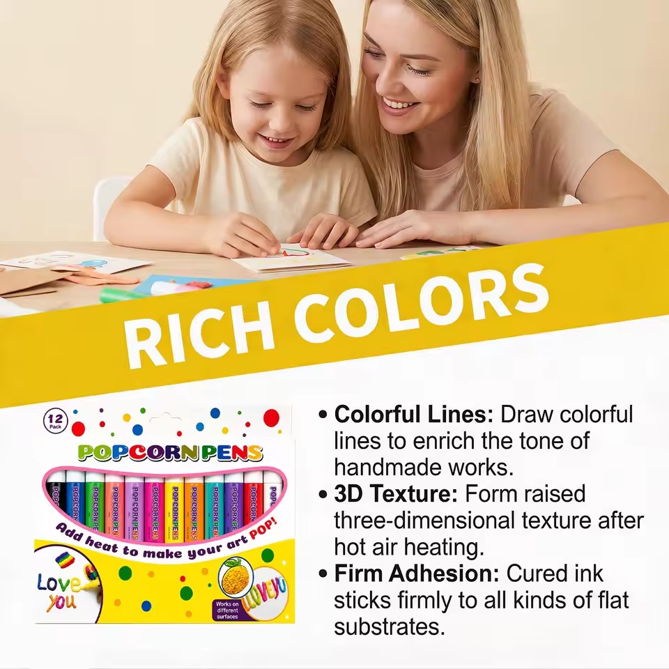 Puffy Popcorn Pen Set, Smooth  - Art Craft Book ulasan dan harga