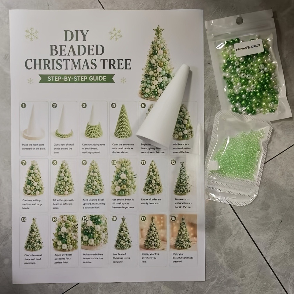 DIY Beaded Christmas Tree Kit, - Art Craft Christmas Tree ulasan dan harga