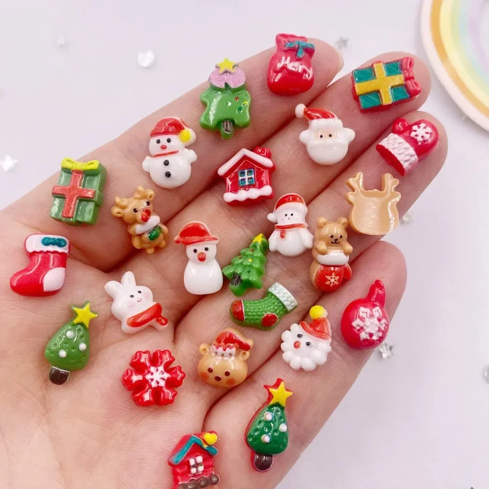 50pcs Resin Mini Colorful Chri - Art Craft Christmas Tree ulasan dan harga
